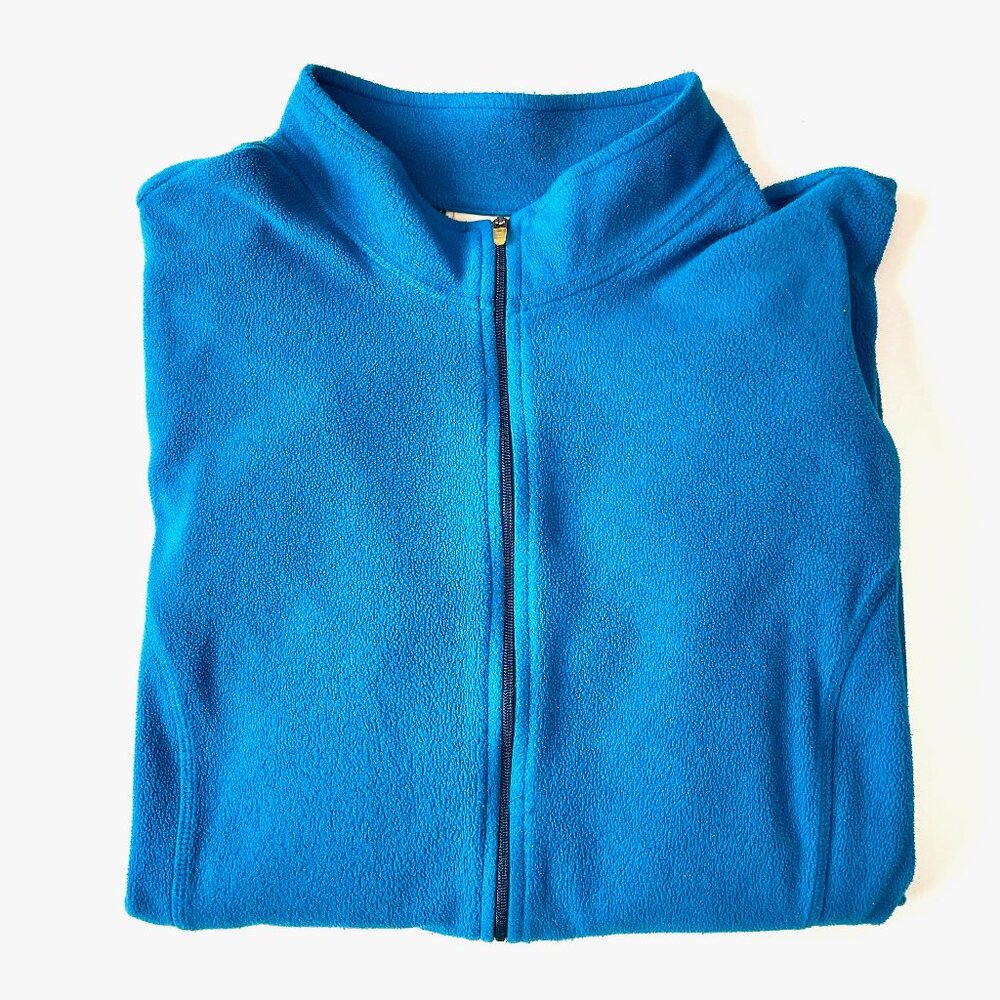 LL Bean Lightweight Ladies XL Fleece Full Zip Jacket Collar Mid Layer Style Top